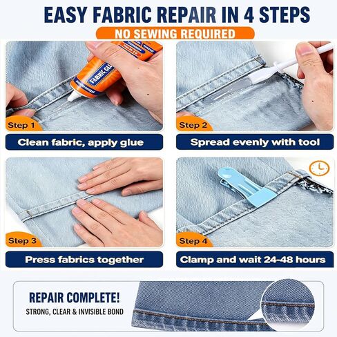 120 ML Fabric Glue Permanent for Clothing Repair, Washable, Dry Clear in Kuwait