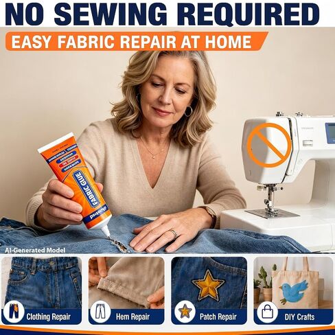 120 ML Fabric Glue Permanent for Clothing Repair, Washable, Dry Clear in Kuwait