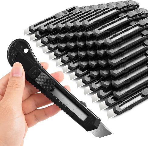 DIYSELF 30 Pack Box Cutter Retractable, 18mm Utility Knife, Snap-Off Blade in Kuwait