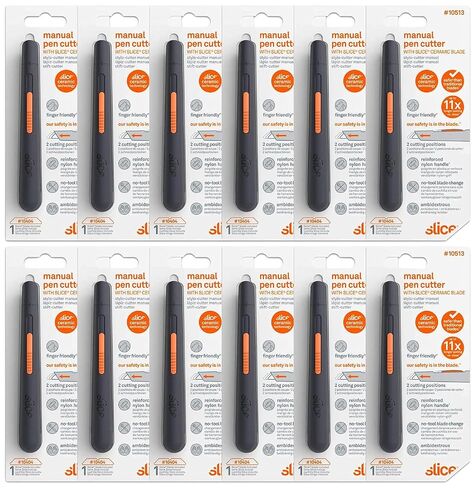 Slice 10513 Pen Cutter, 3 Position Manual Blade, Cuts Packages, Cardboard Box, Stays Sharp up to 11x Longer Than Metal Blades in Saudi Arabia