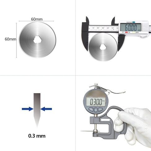 SOMOLUX 60mm Rotary Blades 5 Pack Fits OLFA,Fiskars,Truecut,DAFA Cutter Replacement, Quilting Scrapbooking Sewing Arts Crafts,Sharp and Durable in Kuwait