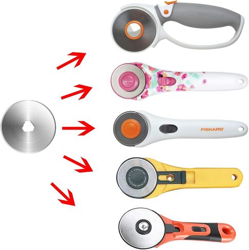 SOMOLUX 60mm Rotary Blades 5 Pack Fits OLFA,Fiskars,Truecut,DAFA Cutter Replacement, Quilting Scrapbooking Sewing Arts Crafts,Sharp and Durable in Kuwait