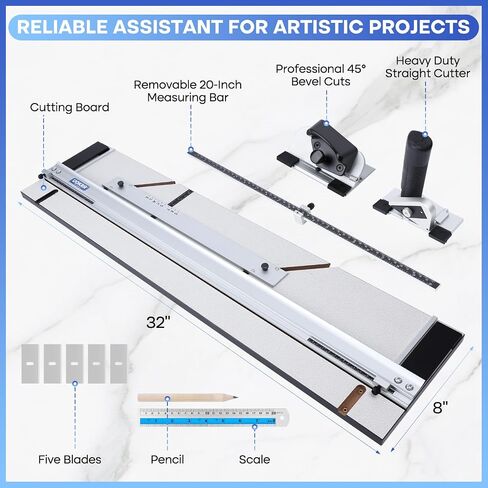 32" Mat Cutter, Mat Board Cutter w/Adjustable Bevel & Straight Heads in Saudi Arabia
