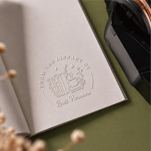 Personalized Book Embosser with Custom Design for Book Lovers (Black,Pink) in Saudi Arabia
