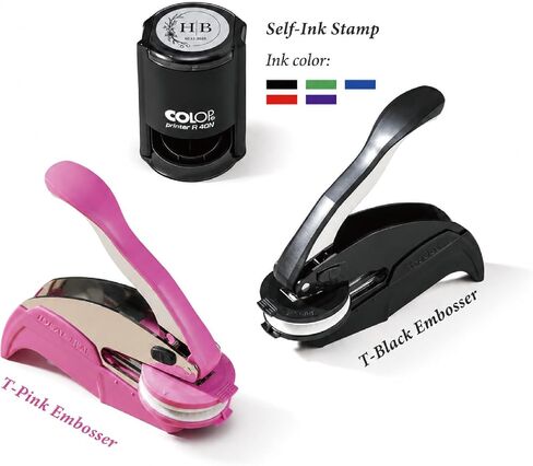 Personalized Book Embosser with Custom Design for Book Lovers (Black,Pink) in Saudi Arabia