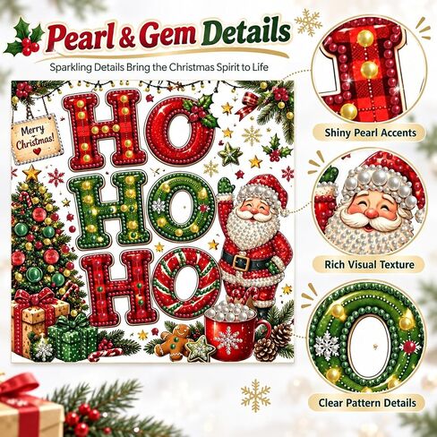 Christmas Santa Claus Pearl Art Kits for Adults,Pearl Diamond Painting Kits in Saudi Arabia