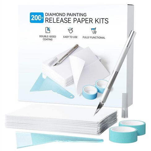 ARTDOT 200-Piece Double-Sided Non-Stick Release Paper for Diamond Art Kits for Adults, 15x10 cm Thickened Cover Replacement Sheets as Diamond Painting Accessories and Tools in Saudi Arabia