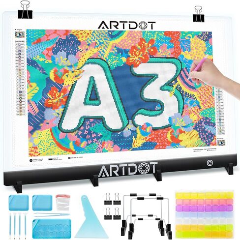 ARTDOT A4 LED Light Pad for Diamond Art Kits for Adults,USB Powered Adjustable Brightness Light Board for Diamond Painting Accessories and Tools in Saudi Arabia