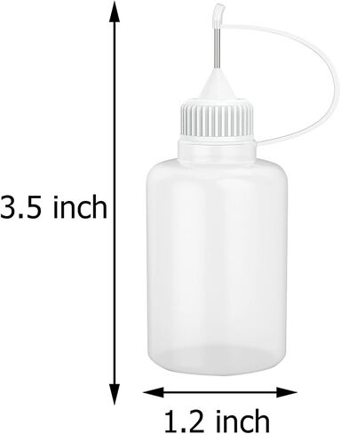 Hulless 12 Pcs 1 Ounce Needle Bottle Plastic Dropper Bottles White Lid in Saudi Arabia