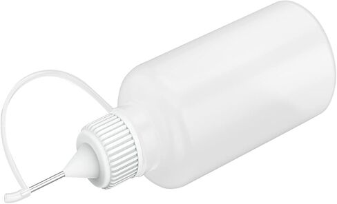 Hulless 12 Pcs 1 Ounce Needle Bottle Plastic Dropper Bottles White Lid in Saudi Arabia