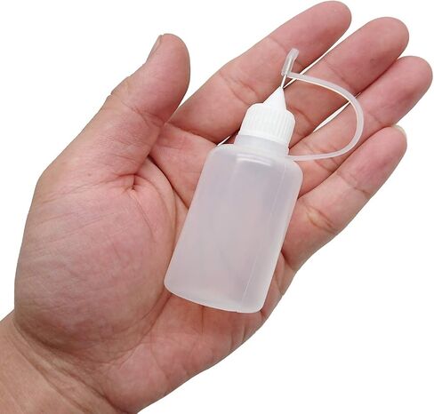 Hulless 12 Pcs 1 Ounce Needle Bottle Plastic Dropper Bottles White Lid in Saudi Arabia