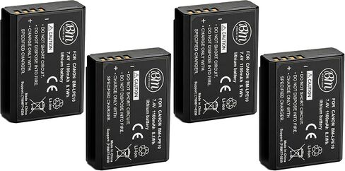 بي ام بريميوم مجموعة بطاريات LP-E10 لكاميرا كانون اي او اس ريبل T3، T5، T6، T7، كيس X50، كيس X70، T100، EOS 1100D، EOS 1200D، EOS 1300D، EOS 1500D، EOS 2000D، EOS 3000D EOS 4000D in Kuwait