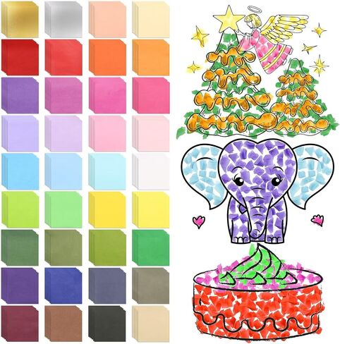 Jyongmer 9000 Sheets 1 Inch Colored Tissue Paper Squares 30 Assorted Colors in Saudi Arabia
