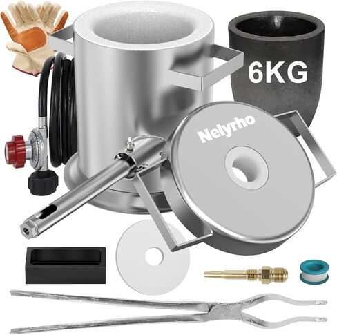 Nelyrho 6KG Propane Melting Furnace Kit,Stainless Steel 2500°F Foundry in Saudi Arabia