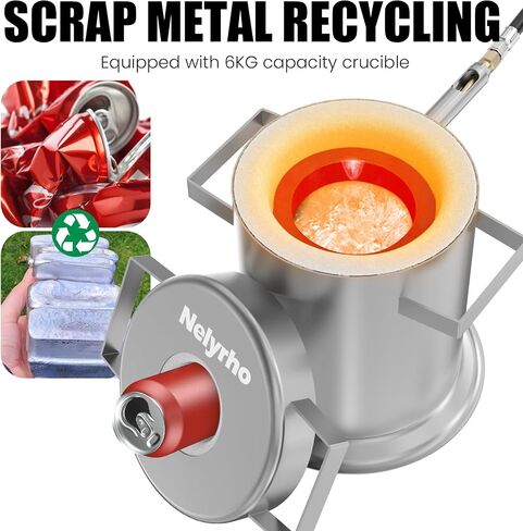 Nelyrho 6KG Propane Melting Furnace Kit,Stainless Steel 2500°F Foundry in Saudi Arabia