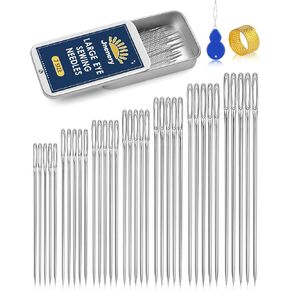 JNENERY Large Eye Sewing Needles 7Sizes Stainless Steel Needles Hand Sewing in Kuwait