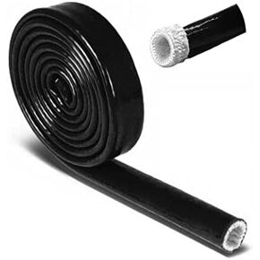 Heat Shield Sleeve Fuel Line Heat Shield Auto Hose Spark Plug Wire Cover Protectors Boots Roll 2500 Degree for Car&Auto Wire Loom Brake Cable (1/2" IDX10', BLACK) in Kuwait