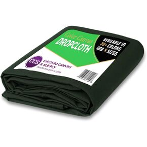 CCS Canvas Drop Cloth – Heavy Duty Cotton Duck Cloth Tarp for Curtains, Tablecloths, Backdrops, Painting – Washable & Reusable Floor Cover, Dust Sheet for Furniture (Black, 6x10 Ft) in Saudi Arabia