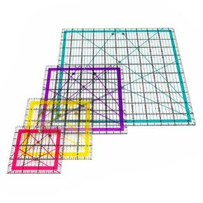 Quilting Rulers,Sewing Ruler,4 Piece Acrylic Square Quilting Templates,Clear Precision Ruler for Quilting Sewing,Tools Supplies Accessories Green(3.5"x3.5" 5"x5" 6.5"x6.5" 10.5"x10.5") in Saudi Arabia