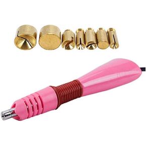 Hotfix Applicator,DIY Hot Fix Rhinestone Setter Applicator Wand Tool Kit Set with 7 Different Sizes Tips,Support Stand (Pink) in Kuwait