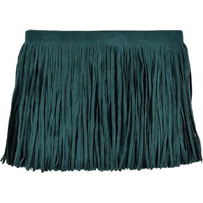 3Yard Faux Suede Fringe Trim 6Inch Double Side PU Leather Tassel Trim for DIY Sewing Dress Crafts Hats Bags Shoes Decoration(Dark Brown) in Saudi Arabia