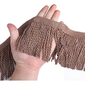5 Yard X 4 Inches Bullion Fringe Trim Curtain Tassel Fringe Trim Thick Long Fabric Sewing for Curtain Sofa Clothes DIY Decoration（White） in Kuwait