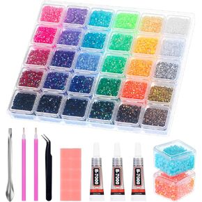 30000pcs Silver Resin Rhinestones Bedazzling Kit 2/3/4/5/6mm Mixed Sizes in Saudi Arabia