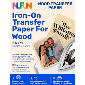 NuFun Activities Heat Transfer Paper for Wood, 8.5x11in, 5 Sheets in Kuwait