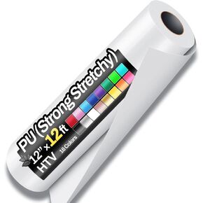 Sooez 12" x 12ft Heat Transfer Vinyl Rolls, PU (Strong Stretchy) HTV Vinyl in Saudi Arabia