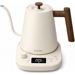 KLEAH Gooseneck Electric Kettle for Pour Over Coffee Tea Brewing, 0.8L Pour-Over Kettle, Keep Warm for 2H, Stainless Steel Kettle, Auto Shutoff, Boil-Dry Protection, Digital Display, Black, for Gift in Kuwait