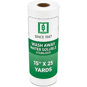 HBI Wash Away Water Soluble Embroidery Stabilizer Roll, 12 in x 25 yd in Saudi Arabia