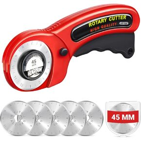 45mm Fabric Rotary Cutter with 5 Extra Blades, Ergonomic Handle in Saudi Arabia