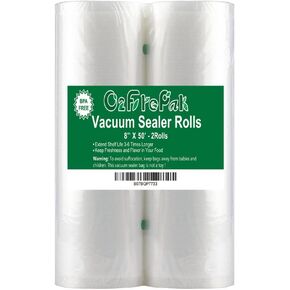 O2frepak 4Pack (Total 200Feet) 11x50 Rolls Vacuum Sealer Bags Rolls with BPA Free,Heavy Duty Vacuum Sealer Storage Bags Rolls,Cut to Size Roll,Great for Sous Vide in Saudi Arabia
