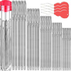 25 PCS Large Eye Sewing Needles, 5 Sizes Hand Sewing Needles, Including Embroidery - 25PCs with 2 Pcs Needle Threader and 1 Pcs Seam Ripper in Kuwait