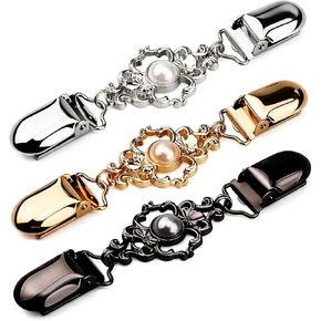 3PCS Cinch Clip, Vintage Waist Cincher Clips, Retro Sweater Clips Dress Clips Back Cinch for Women's Different Clothing, Gold/Silver/Black in Kuwait