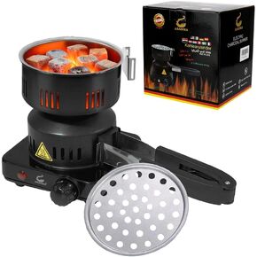 Multipurpose Charcoal Starter - Coal Burner Hot Plate Electric Stove Coconut Starter with Stainless Detachable Tongs, 4.9Ft Longer Cords, 650W Faster Heating for BBQ Kitchen etc. in Saudi Arabia