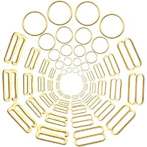 Lilaly 60 Pcs 8mm 10mm 12mm 15mm 20mm Bra Hooks for Straps 3 Styles Sewing Hooks Bra Rings and Sliders for Bra Straps(Black) in Kuwait