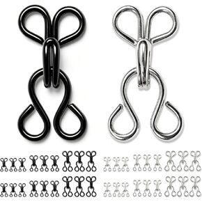 100 Pairs Hook and Eye Fasteners, 3 Sizes Hidden Metal Sewing Closures in Kuwait