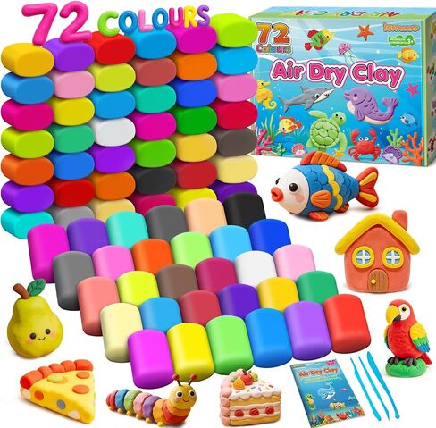 Air Dry Clay 64 Color ، طين النمذجة للأطفال ، DIY صب الطين السحري ، هدية للأطفال in Kuwait