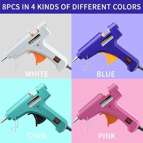 Mini Hot Glue Gun Set for Class Project, Small Glue Gun Hot Melt Arts Craft DIY Glue Gun for Crafts School DIY Arts Home Quick Repairs (Multicolored 8 Pieces) in Kuwait