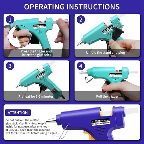 Mini Hot Glue Gun Set for Class Project, Small Glue Gun Hot Melt Arts Craft DIY Glue Gun for Crafts School DIY Arts Home Quick Repairs (Multicolored 8 Pieces) in Kuwait