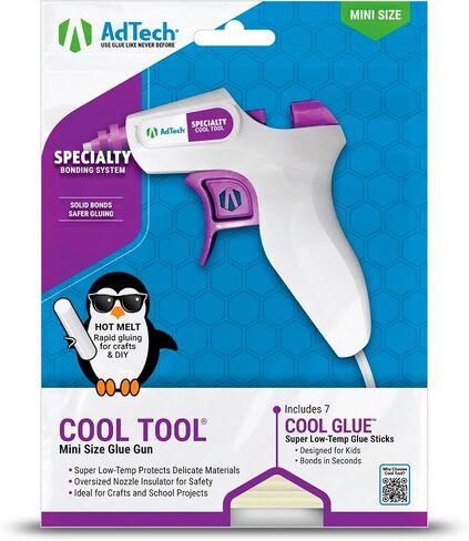 AdTech Cool Tool Kit with Low-Temp Glue Gun, White - Kid-Friendly, Safe for Crafting & Projects, Lightweight & Portable for Group Events in Saudi Arabia