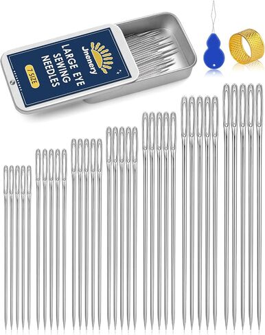 JNENERY Large Eye Sewing Needles 7Sizes Stainless Steel Needles Hand Sewing in Kuwait