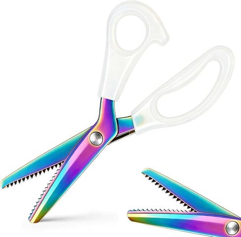 Pinking Shears for Fabric Cutting, Zig Zag Scissors, Scrapbook Scissors Decorative Edge for Adults, Great for Many Kinds of Sewing Fabrics Leather and Craft Paper, Professional Handheld Dressmaking in Kuwait
