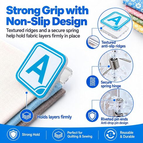 Alphabet Clips for Quilting & Sewing, Letter & Number Fabric Markers in Kuwait