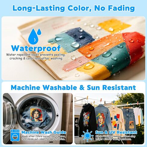 Permanent Fabric Paint for Clothes, 24 Colors-Waterproof,Non-Toxic in Kuwait