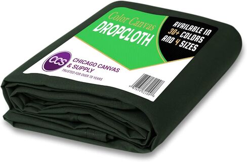 CCS Canvas Drop Cloth – Heavy Duty Cotton Duck Cloth Tarp for Curtains, Tablecloths, Backdrops, Painting – Washable & Reusable Floor Cover, Dust Sheet for Furniture (Black, 6x10 Ft) in Saudi Arabia