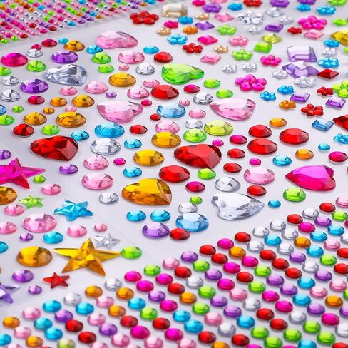 Gem Stickers, 1510pcs Rhinestone Stickers for Crafts, Self Adhesive Jewel Stickers, Acrylic Bling Gems Jewels Stickers for Crafts, Stick on Gems for DIY, Crafts, Craft Supplies for Kids in Saudi Arabia