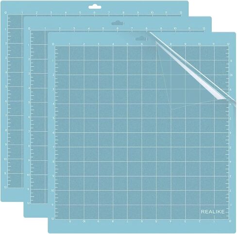 REALIKE 12x12 Strong Cutting Mat Compatible with Cricut Maker 3/Maker 4/Maker/Explore 3/4/Air 2/Air/One(3 Mats), Gridded Adhesive Non-Slip Cut Mat for Crafts, Quilting, Sewing and All Arts in Saudi Arabia