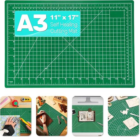 Self Healing Cutting Mat, 17" x 23", Double-Sided Rotary Cutting Mat for Sewing, Quilting, Scrapbooking & Craft, Large Craft Cutting Board for Hobby Use(A2) in Saudi Arabia